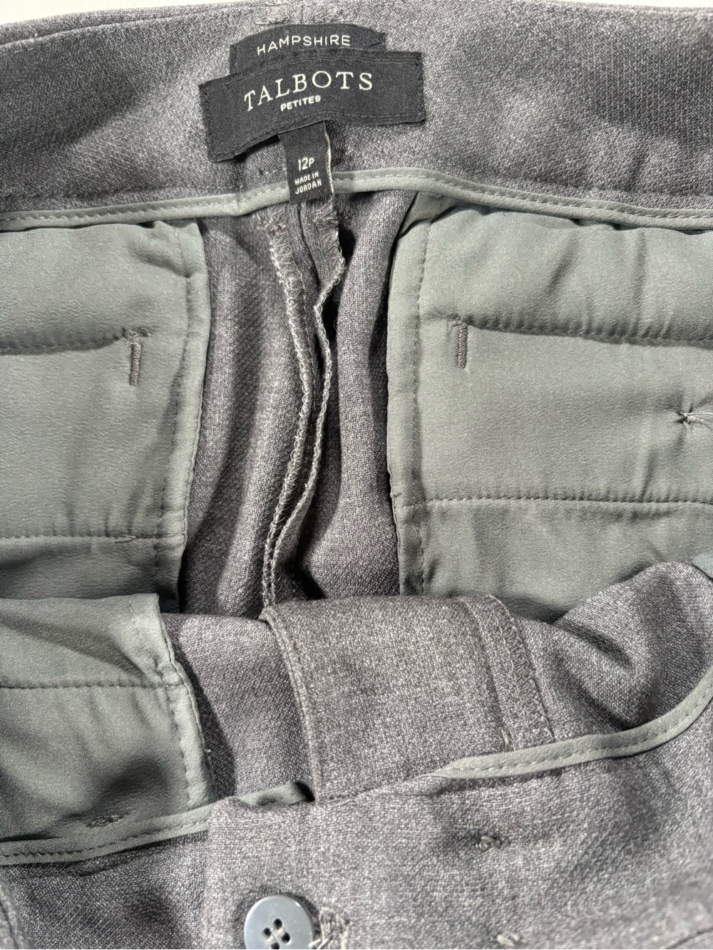 Talbots Petites Hampshire Pants Womens Size 12P Gray Ankle Dress Pants - Picture 5 of 9